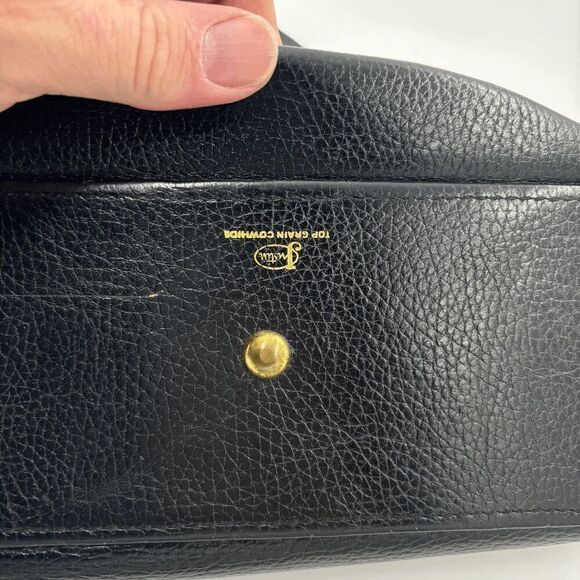 Justin Handbag Casual Vintage Justin USA Made Cowhide Grain Leather Black 10"x6" - Picture 3 of 8